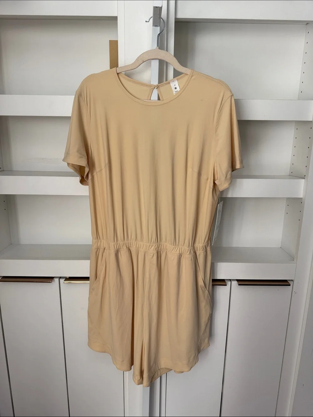 NWT Lululemon Lightweight High-Neck Romper Sz 14 Prosecco Cream